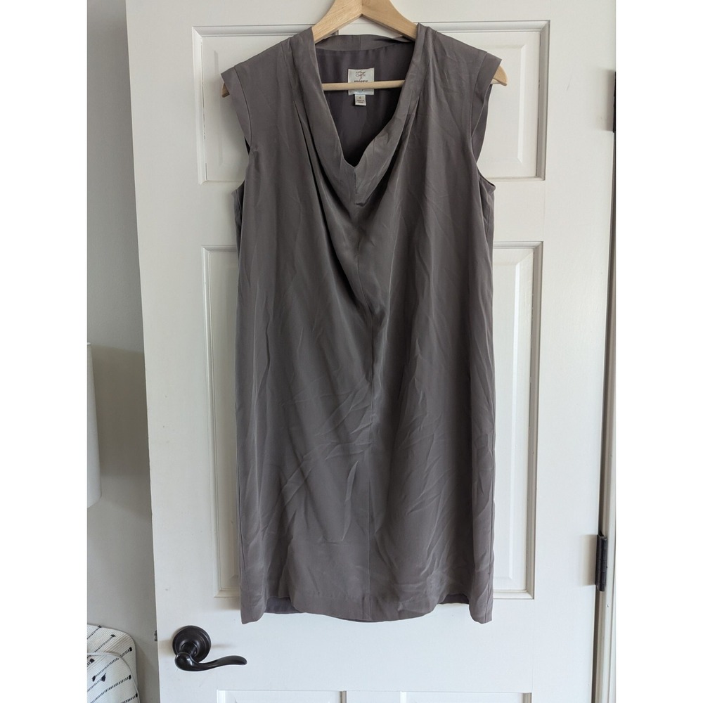 Suzy Chin Maggy Boutique 100% Silk Satin Sheath Tank Dress Tunic Women's Size 6